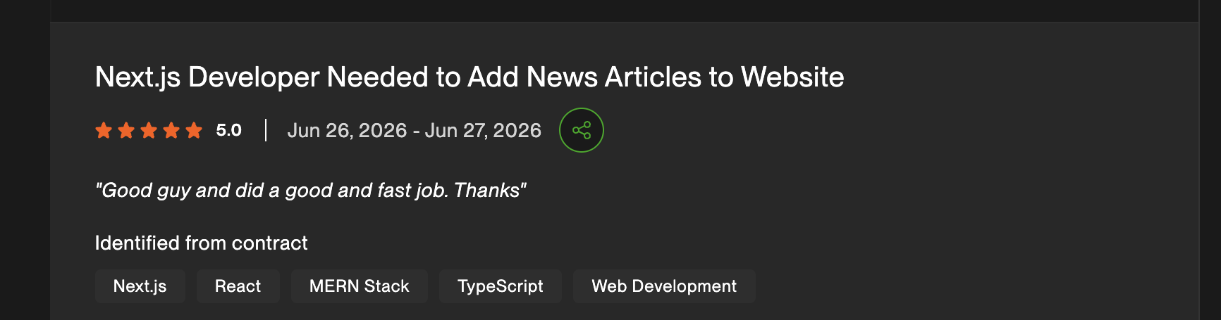 Client review for Next.js development